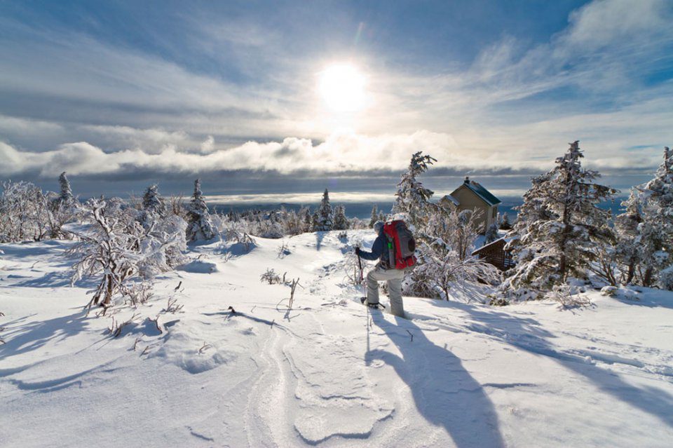 4. A snowshoe hike in Monts-Valin